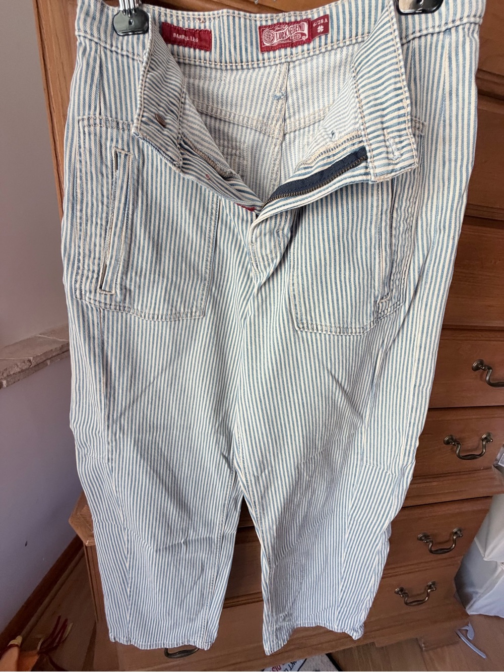 Lucky Brand/ Lucky Legend Women's Blue & White Striped Little Barrel Jeans